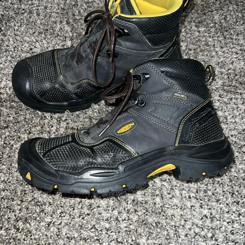 Men's Keen American Built Black Waterproof Steel Toe Work Boots Size 10 D - Picture 2 of 9